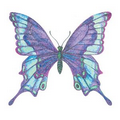 Glitter Shades of Blue Butterfly Temporary Tattoo